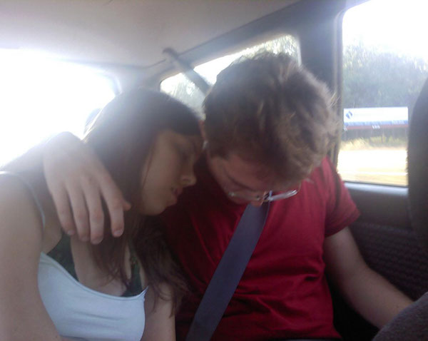 taking a nap on the way home from michigan's adventure